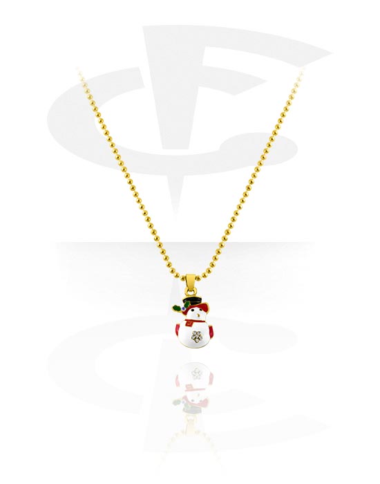Halsketten, Modische Halskette mit Weihnachts-Design, Vergoldetes Messing