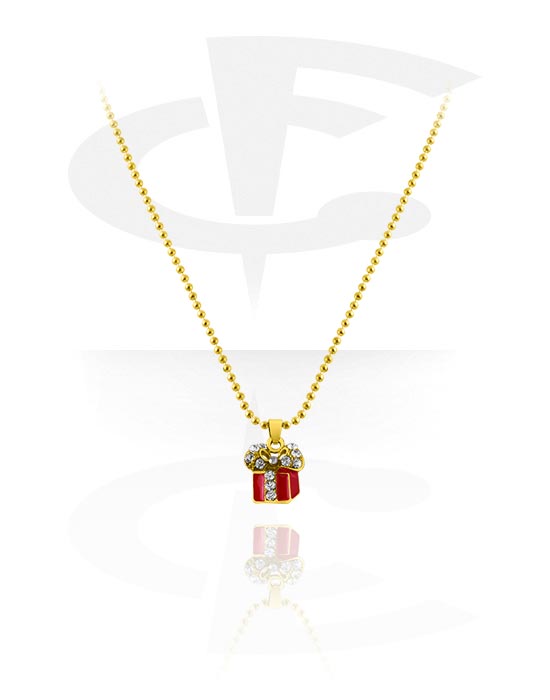 Náhrdelníky, Módní náhrdelník s Vánočním designem, Pozlacená mosaz