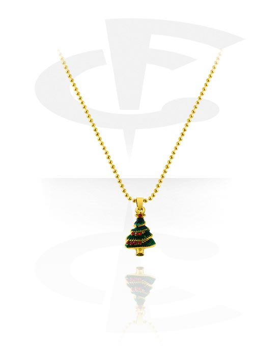 Necklaces, Fashion Necklace with Christmas design, Gold Plated Brass