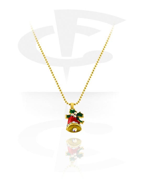 Halsketten, Modische Halskette mit Weihnachts-Design, Vergoldetes Messing