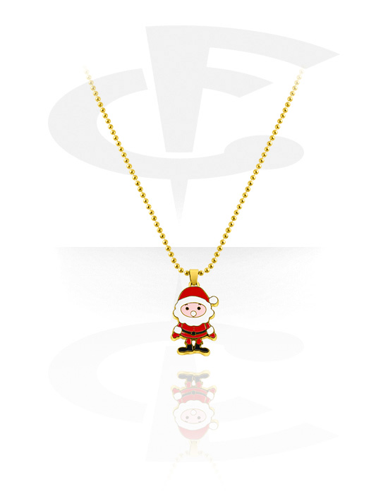 Náhrdelníky, Módny náhrdelník s Motív Vianoce, Pozlátená mosadz