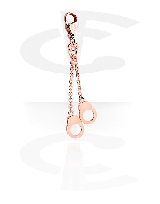 Charms, Charm with handcuff design, Rose Gold Plated Surgical Steel 316L, Plated Brass