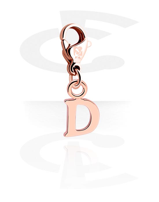 Porte-charms, Pendentif pour bracelets, Acier chirurgical 316L ,  Plaqué or rose