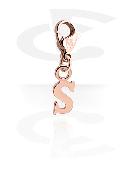 Porte-charms, Pendentif pour bracelets, Acier chirurgical 316L ,  Plaqué or rose