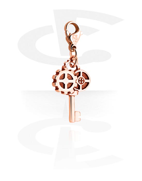 Charms, Charm with steampunk design, Rose Gold Plated Surgical Steel 316L