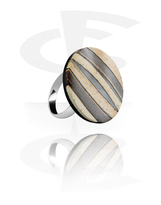 Rings, Ring, Surgical Steel 316L, Coconut Shell