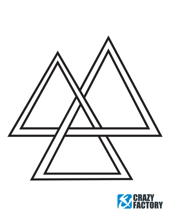 Tatouages temporaires, Tatouage avec motif triangle, Papier décalquant, Encre