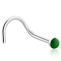 Piercings nez & Septums, Piercing nez incurvé (acier chirurgical, argent, finition brillante) avec colourful cap, Acier chirurgical 316L