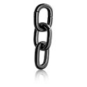 Ušesne uteži & obešanke, Utež za ušesa (kirurško jeklo, črna, sijoč zaključek) s/z Chain link design, Kirurško jeklo 316L