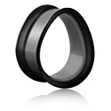 Alagutak és dugók, Tear-shaped double flared tunnel (steel, black, shiny finish), Sebészeti acél, 316L