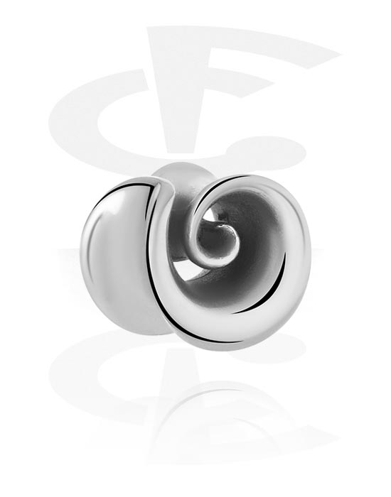 Tunnels & Plugs, Double flared tunnel (surgical steel, silver, shiny finish), Stainless Steel 316L