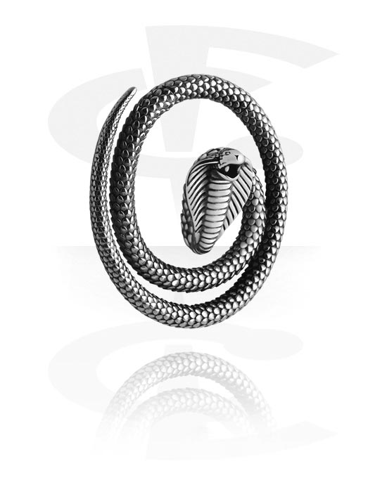 Ear weights & Hangers, Ear Weight (Edelstahl, silber, glänzend) mit Schlangen-Design, Edelstahl 316L