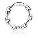 Ušesne uteži & obešanke, Utež za ušesa (kirurško jeklo, srebrna, sijoč zaključek) s/z Chain link design, Kirurško jeklo 316L