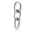 Ušesne uteži & obešanke, Utež za ušesa (kirurško jeklo, srebrna, sijoč zaključek) s/z Chain link design, Kirurško jeklo 316L