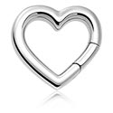 Ušesne uteži & obešanke, Heart-shaped ear weight (surgical steel, silver, shiny finish), Kirurško jeklo 316L