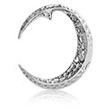 Ear weights & Hangers, Ear weight (surgical steel, silver, shiny finish) with Crescent Design, Surgical Steel 316L