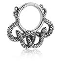 Ear weights & Hangers, Ear weight (surgical steel, silver, shiny finish) with snake design, Surgical Steel 316L