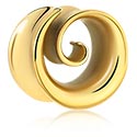 Tunnels & Plugs, Tunnel double flared (acier chirurgical, or), Acier chirugical 316L ,  Plaqué or