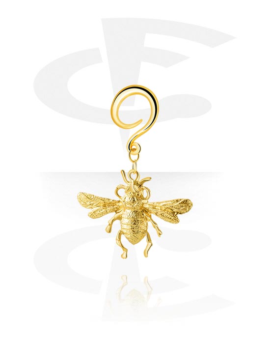 Öronvikter & Hängare, Ear weight (stainless steel, gold, shiny finish) med Insect Design, Pozlačeno nerjavno jeklo 316L, Legerat stål