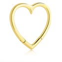 Ušesne uteži & obešanke, Heart-shaped ear weight (surgical steel, gold, shiny finish), Pozlačeno kirurško jeklo 316L