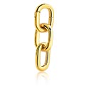Ušesne uteži & obešanke, Utež za ušesa (kirurško jeklo, zlata, sijoč zaključek) s/z Chain link design, Pozlačeno kirurško jeklo 316L