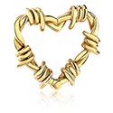 Ušesne uteži & obešanke, Heart-shaped ear weight (surgical steel, gold, shiny finish), Pozlačeno kirurško jeklo 316L