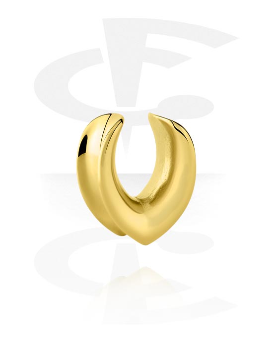 Tunnels & Plugs, Half tunnel (steel, gold, shiny finish), Gold Plated Stainless Steel 316L
