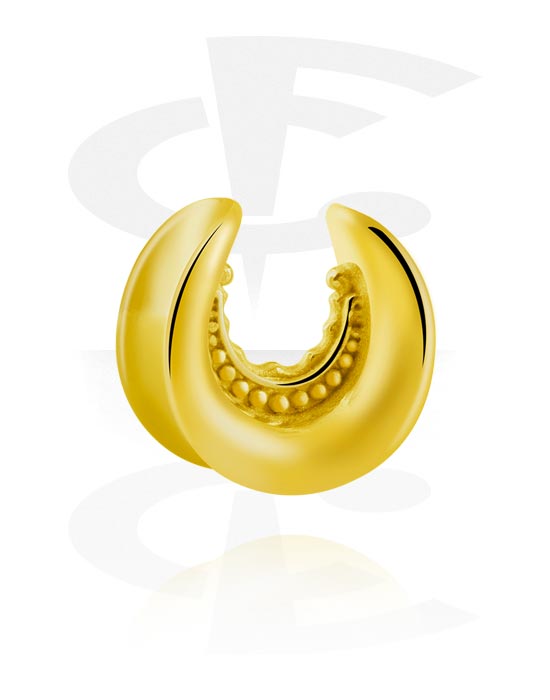 Tunnels & Plugs, Halve tunnel (staal, goud glanzende afwerking), Verguld roestvrij staal 316L