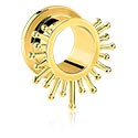 Tunnels & Plugs, Screw-on tunnel (steel, gold, shiny finish), Gold Plated Surgical Steel 316L
