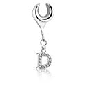 Tunnlar & Pluggar, Half tunnel (steel, silber, shiny finish) med charm with letter 