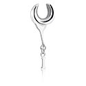 Tunnlar & Pluggar, Half tunnel (steel, silber, shiny finish) med charm 