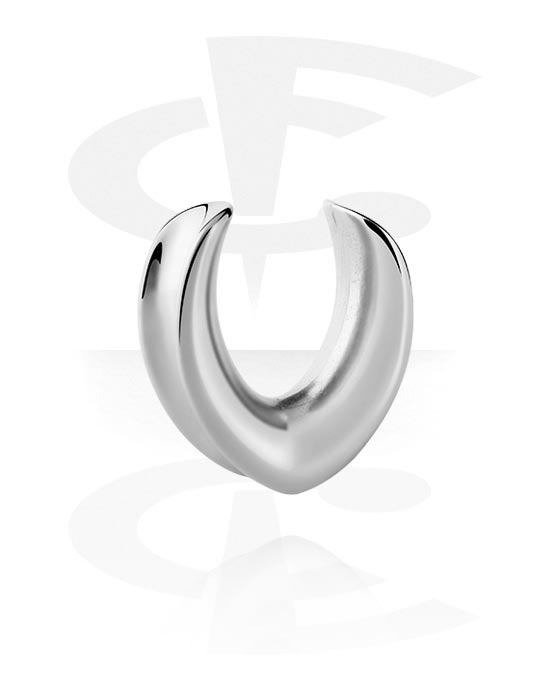 Tunnels & Plugs, Half tunnel (steel, silver, shiny finish), Stainless Steel 316L