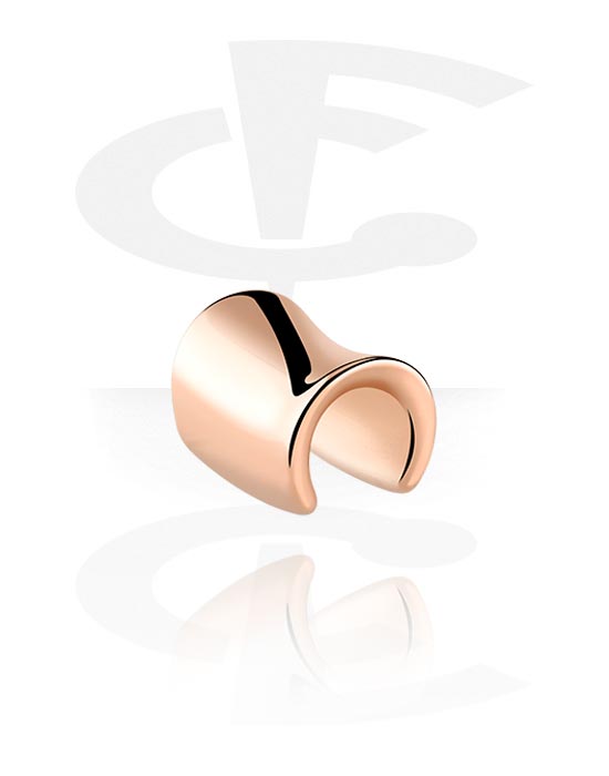 Tunnels & Plugs, Ear lobe cuff (stainless steel, rose gold, shiny finish), Rose Gold Plated Stainless Steel 316L