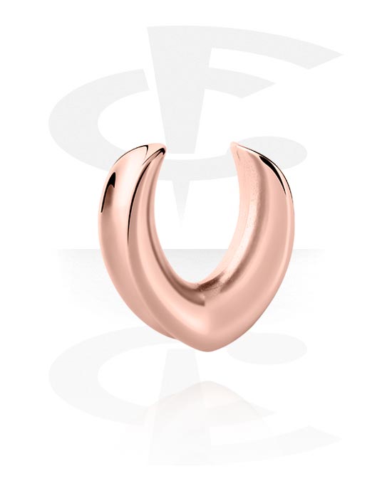 Tunnels & Plugs, Half tunnel (steel, rose gold, shiny finish), Rose Gold Plated Stainless Steel 316L