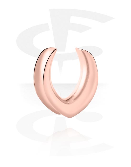 Tunnels & Plugs, Half tunnel (steel, rose gold, shiny finish), Rose Gold Plated Stainless Steel 316L