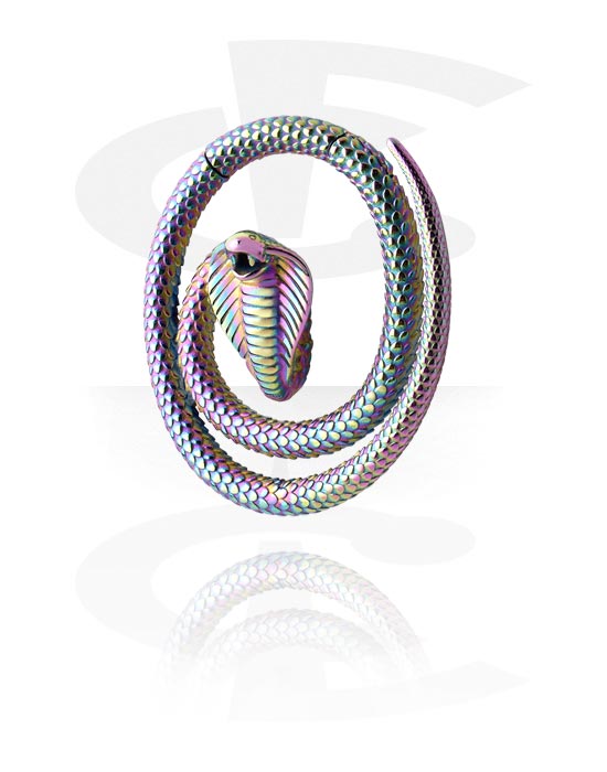 Öronvikter & Hängare, Ear weight (stainless steel, anodised) med snake design, Rostfritt stål 316L