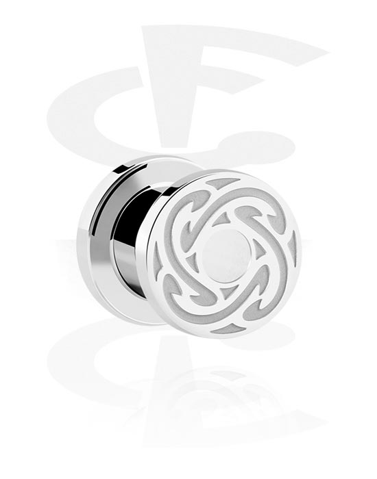 Tunnels & Plugs, Screw-on tunnel (steel, silver, shiny finish), Stainless Steel 316L