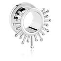 Tunnels & Plugs, Screw-on tunnel (steel, silver, shiny finish), Surgical Steel 316L
