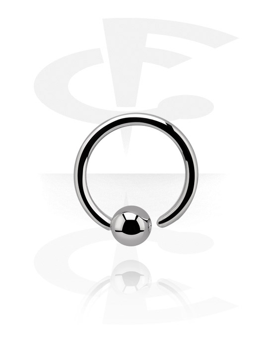 Piercing Ringe, Ball Closure Ring (Chirurgenstahl, silber, glänzend) mit fixierter Kugel, Chirurgenstahl 316L