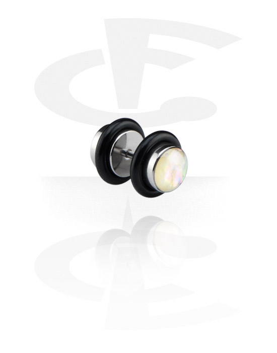 Piercings falsos, Mother of Pearl Steel Fake Plug, Acero quirúrgico 316L