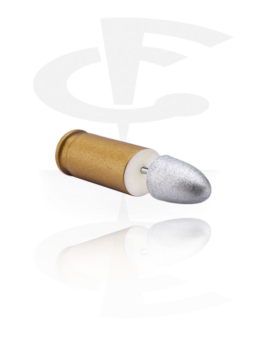 Fake Piercings, Fake Plug mit Bullet-Design, Acryl, Chirurgenstahl 316L