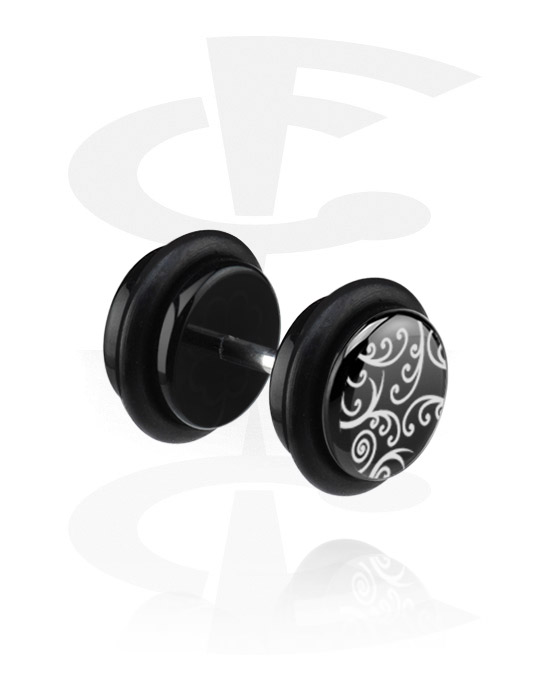 Falošné pírsingové šperky, Čierny falošný plug (pravé ucho), Acrylic
