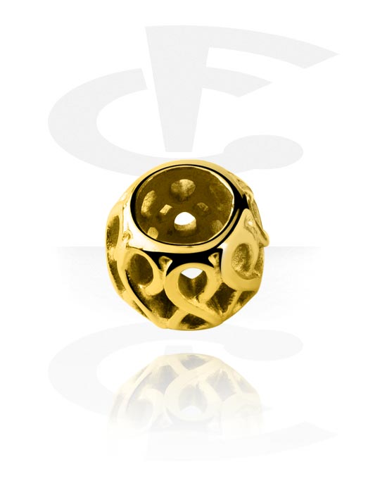Hair Accessories, Dread Bead, Gold Plated Surgical Steel 316L