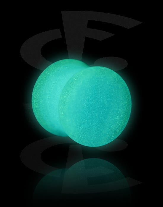 Tunnels & Plugs, "Glow in the dark" double flared plug (silicone, various colors), Silicone