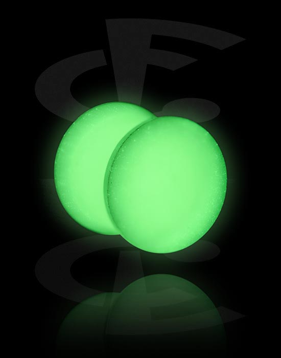 Tunely & plugy, "Glow in the dark" double flared plug (silicone, various colours), Silikon