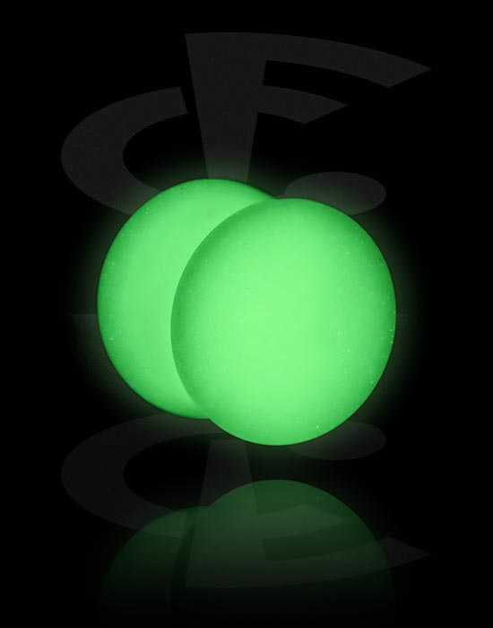 Tunnels & Plugs, "Glow in the dark" double flared plug (silicone, various colours), Siliconen