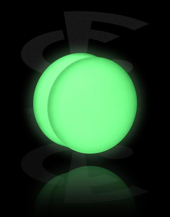 Tunneler & plugger, "Glow in the dark" double flared plug (silicone, various colours), Silikon