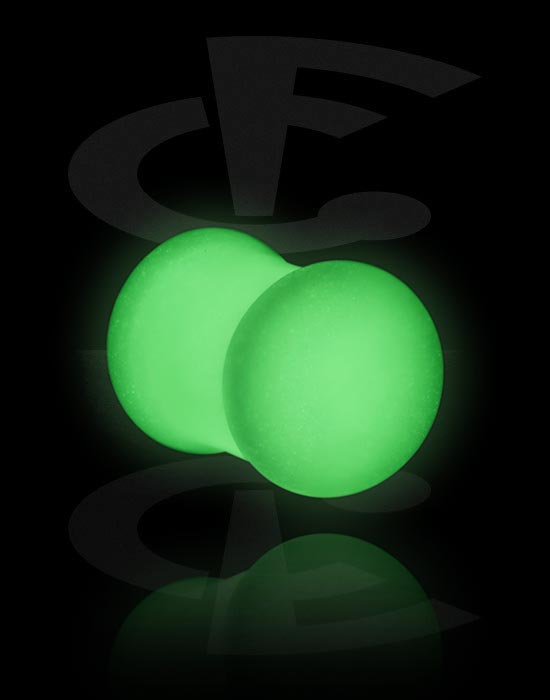 Tunnelit & plugit, "Glow in the dark" double flared plug (silicone, various colours), Silikoni
