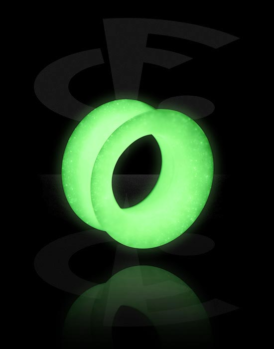 Tunneler & plugger, "Glow in the dark" double flared tunnel (silicone, various colours), Silikon