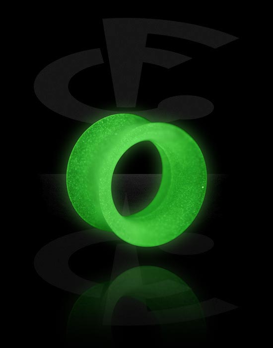 Tunneler & plugger, "Glow in the dark" double flared tunnel (silicone, various colours), Silikon